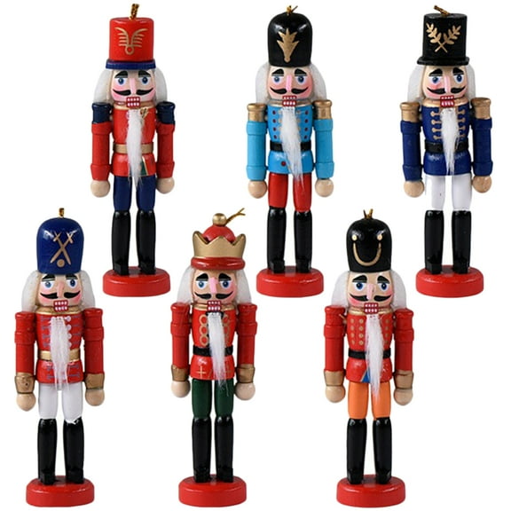 Gregiular Christmas Nutcracker Ornaments Set for Tree, Small Wooden Soldier, 13cm