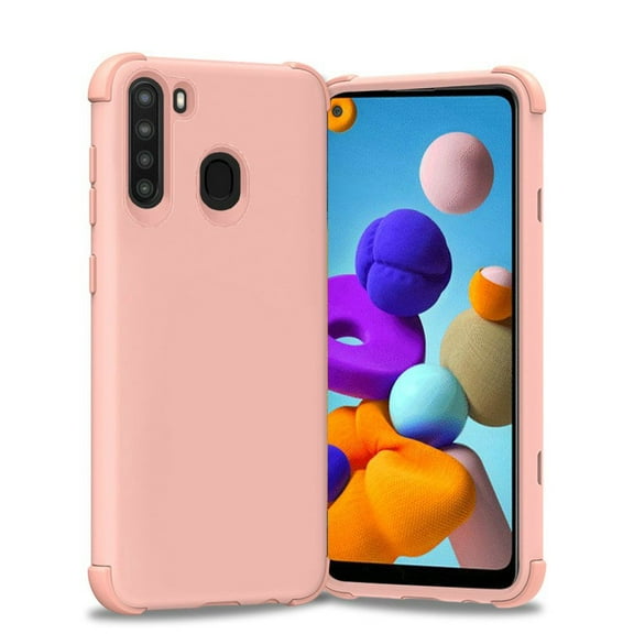 For Samsung Galaxy A21 King Tough Shockproof Hybrid Case Cover - Rose Goldrose Gold