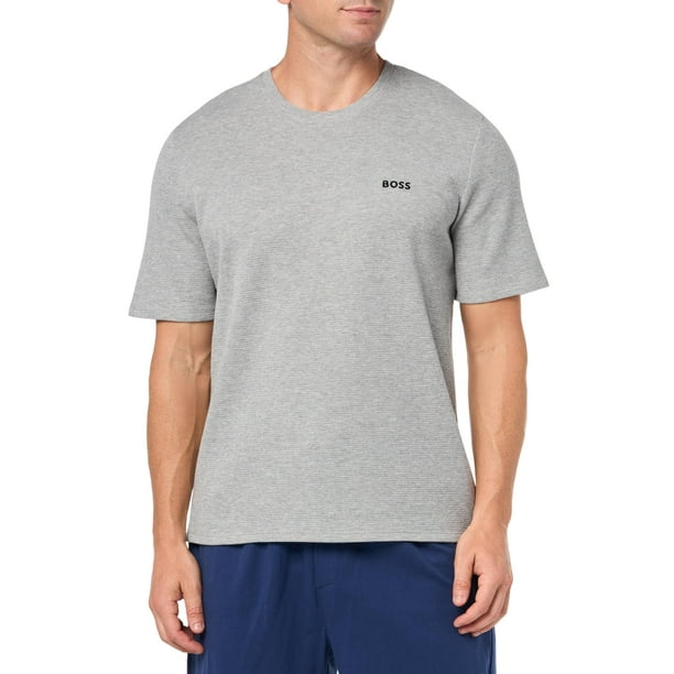 Camiseta BOSS de Manga Corta con Logo en Contraste tipo Waffle, Talla S