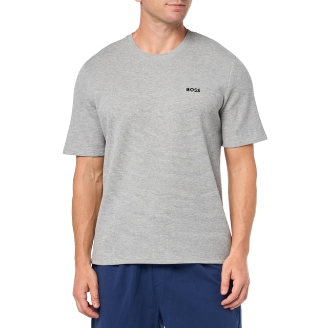 Camiseta BOSS de Manga Corta con Logo en Contraste tipo Waffle, Talla S