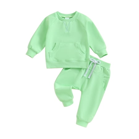 

CIYCuIT Toddler Baby Boys Pants Set Solid Color Long Sleeve Embroidery Sweatshirt Casual Jogger Pants 2Pcs Fall Outfits Infant Casual Sweatsuit 3 Months- 3 Years