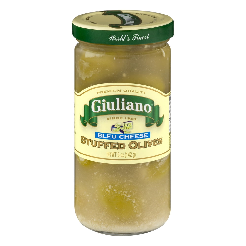 Giuliano Bleu Cheese Stuffed Olives, 5 fl oz by Giulianos' Specialty Foods
