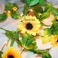 thumbnail image 4 of 1 Pack 6.6 Ft Artificial Sunflower Garland with Lights Battery Powered 20 LED Fake Sunflower Vines Flowers Fairy Lights for Indoor Outdoor Bedroom Wedding Garden Party Home Hanging Decorations, 4 of 7