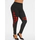 thumbnail image 1 of Leggings Talla Extra Panel a Cuadros Abotonado Rosegal Leggings de talla grande, 1 of 5