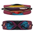 thumbnail image 2 of Easygdp Neon Cyberpunk Blue Bear para Estuche de Lápices de Cuero, Estuche de Papelería de Cuero, Estuche de Gran Capacidad con Cremallera, 2 of 7