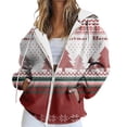 thumbnail image 2 of Chandails d'Automne et d'Hiver Grande Taille pour Femmes, Chandail à Capuchon Décontracté pour Femmes avec Poche, Manches Longues, Imprimé de Noël, Chandails à Capuchon Amusants, Rouge, TTTG, 2 of 5