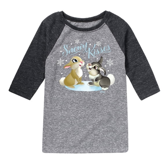 Disney Bambi - Christmas - Snowy Bunny Kisses - Toddler & Youth Raglan Graphic T-Shirt