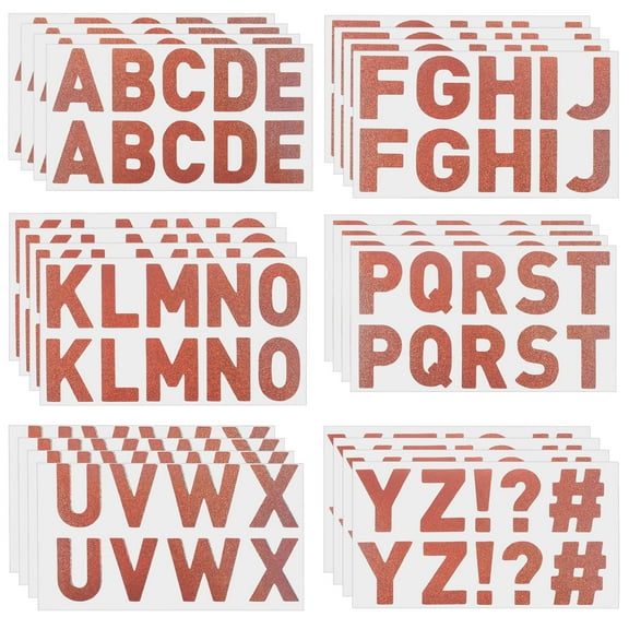Uxcell Letter Stickers 1", Self Adhesive Vinyl Large Alphabet Number Stickers, Flash Pink 240 Pcs/ 24 Sheets