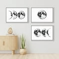 thumbnail image 3 of IDEA4WALL Framed Canvas Print Wall Art Set of 3 Noun Mare Lunar Surface Illustration Posters Wall Decor Black and White Moon Prints Modern Art Contemporary Minimal Artwork - 24"x36"x3 White, 3 of 5