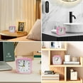 thumbnail image 5 of Small Battery Operated Analog Alarm Clock, Travel Clock,Slient Bedside Clocks for Bedrooms Bathroom Shelf Desk,Pink, 5 of 6