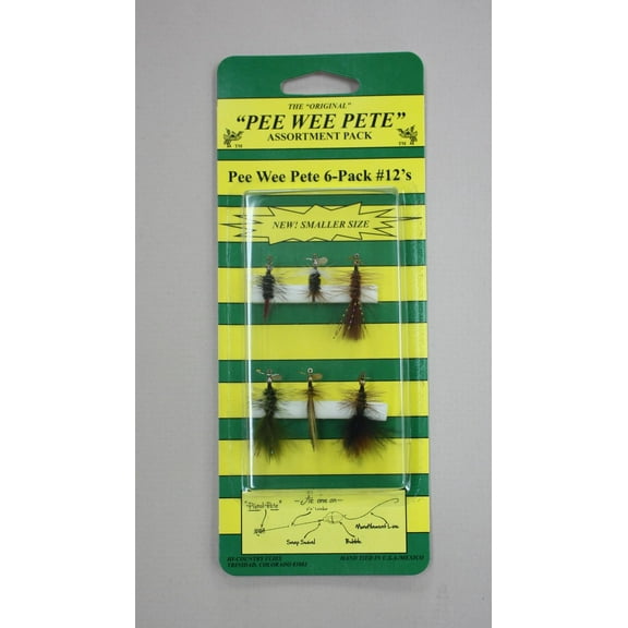 Pistol Pete's Hi-Country Pee Wee Spinner Flies Universal Fishing Lure, Assorted, Size 12 , 6-pack, Flies & Poppers
