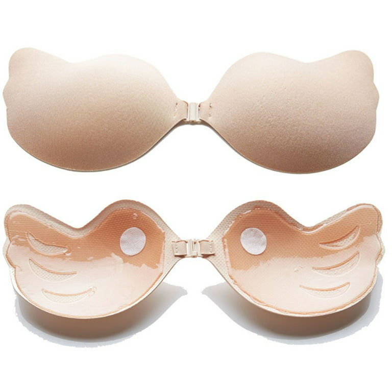 ALSLIAO Womens Cup Bra Thin Invisible Silicone Breast Pads Boob Push Up Bra  Nipple Cover Color CD 