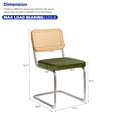 thumbnail image 4 of Smilegend Set of 2 Mid Century Modern Dining Chairs, Velvet & Rattan Accent Chairs with Chrome Legs, Stackable, Upholstered for Comfort (Olive Green), 4 of 7