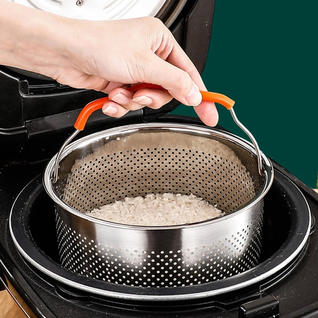 Raindrops 1Set Multi-functional Steamed Rack 3.5L Capacity for Rice Cooker and Cooker Pot Silver