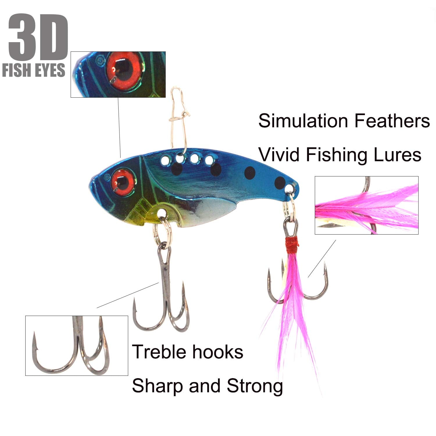WANBY Fishing Lures Proven Explosive Color Special Minnow Swimbait  Vibrating Jigging Freshwater Saltwater Fishing Lures with Hook Fishing  Tackle for