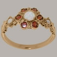 thumbnail image 2 of LBG British Made 9k Rose Gold Real Genuine Opal & Garnet Womens Promise Ring - 33 size options - Size 8.25, 2 of 7