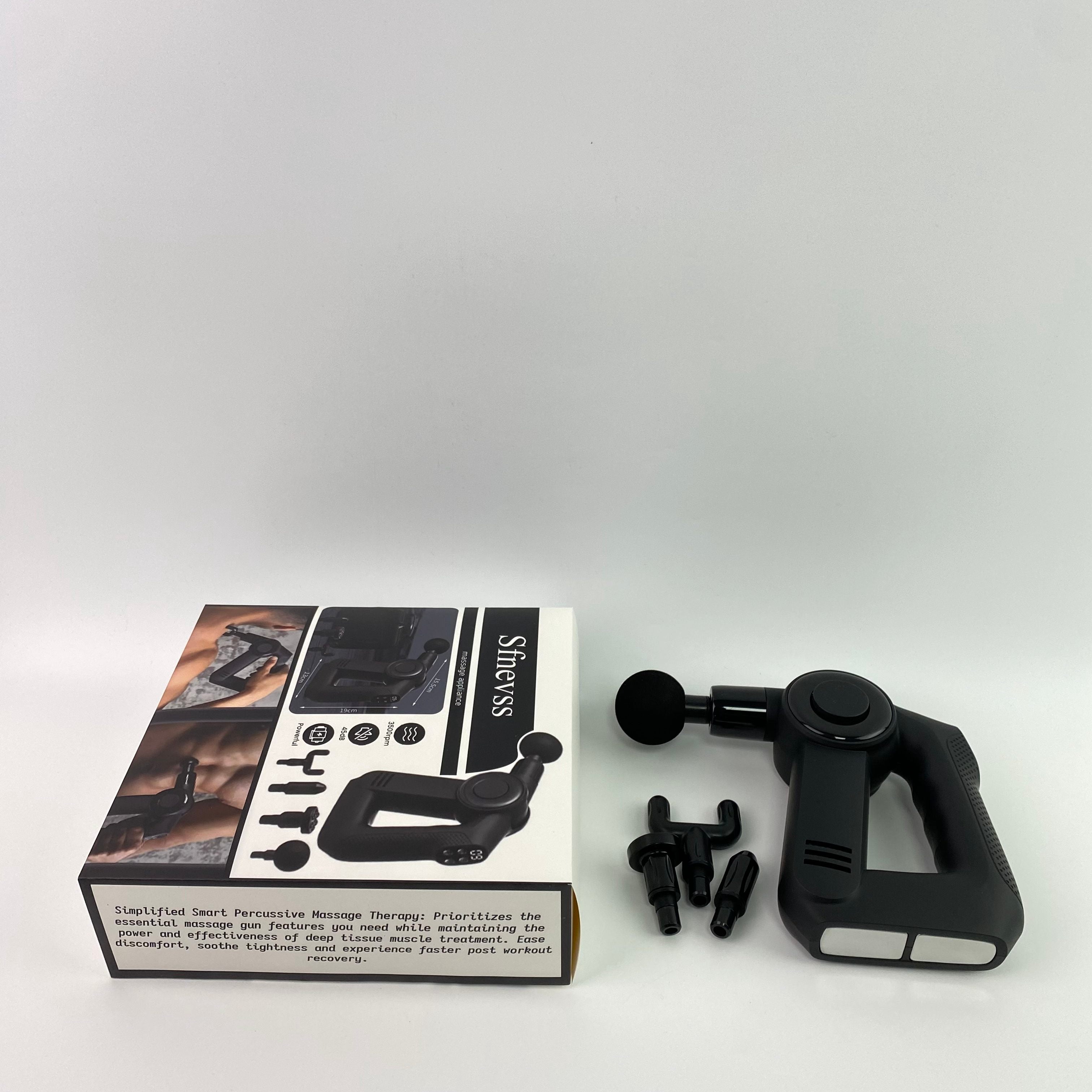 Sfnevss lectric massage appliances, namely, electric vibrating massager,Quiet Deep Tissue Therapy Massage Gun - Bluetooth Enabled (Black - 5th Gen)