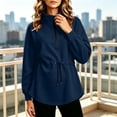 thumbnail image 7 of Aezemi Women Half Zip Shirts Loose Fit Collared Drawstring Elastic Waist Fashion Sports Outdoor Blouses Winter Fall Baggy Workout Exercise Dressy Work Pullover Tops M, 7 of 7
