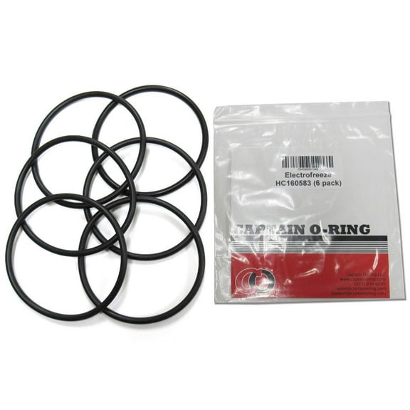 Captain O-Ring - Replacement Electro Freeze HC160583 / 160583 / HC159309 O-Rings 6 Pack