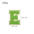 thumbnail image 2 of Parche de letras de chenille Uxcell E tamaño grande 80mm/3.15 pulgadas E parches de purpurina dorada para ropa, paquete de 3 (verde), 2 of 5
