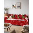 thumbnail image 6 of Valentine's Day Couch Cover for 2 Cushion Couch, Red Roses Floral Romantic Striped Washable Love Seat Sofa Covers Slipcover, Throw Sofa Covers for Pets, Furniture Protector 71"x102", 6 of 9