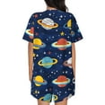 thumbnail image 3 of Bixox Women's Planets and Stars Printed Pajama Set 2 Piece Lounge Set Top and Shorts Soft Pajamas, Shorts with Pockets, 3 of 7