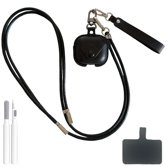 Funda de piel para AirPods 4 ChouxiLin a prueba de golpes negra