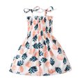 thumbnail image 2 of Odeerbi Toddler Girls Hawaiian Dress Summer Beach Slip Dress Summer Sweet Print Cotton Sleeveless Dresses 2-6 Years Orange, 2 of 6