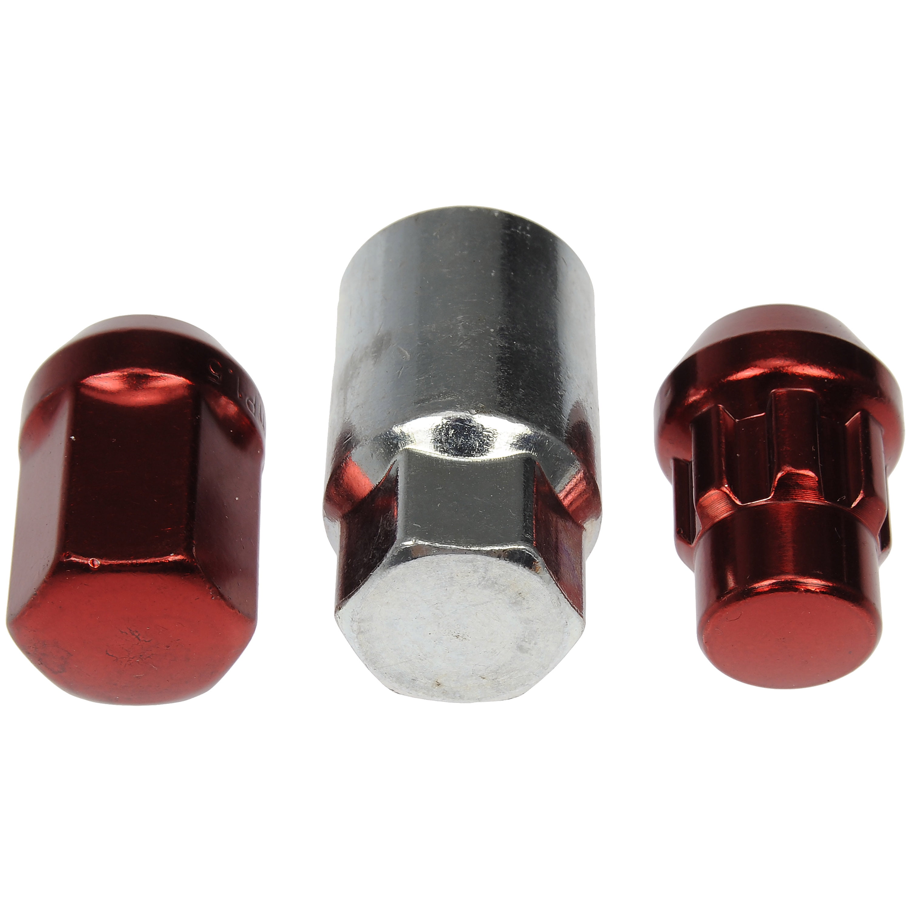 Dorman 713-375E Wheel Lug Nut for Specific Models, Red; Chrome (Pack of 20)