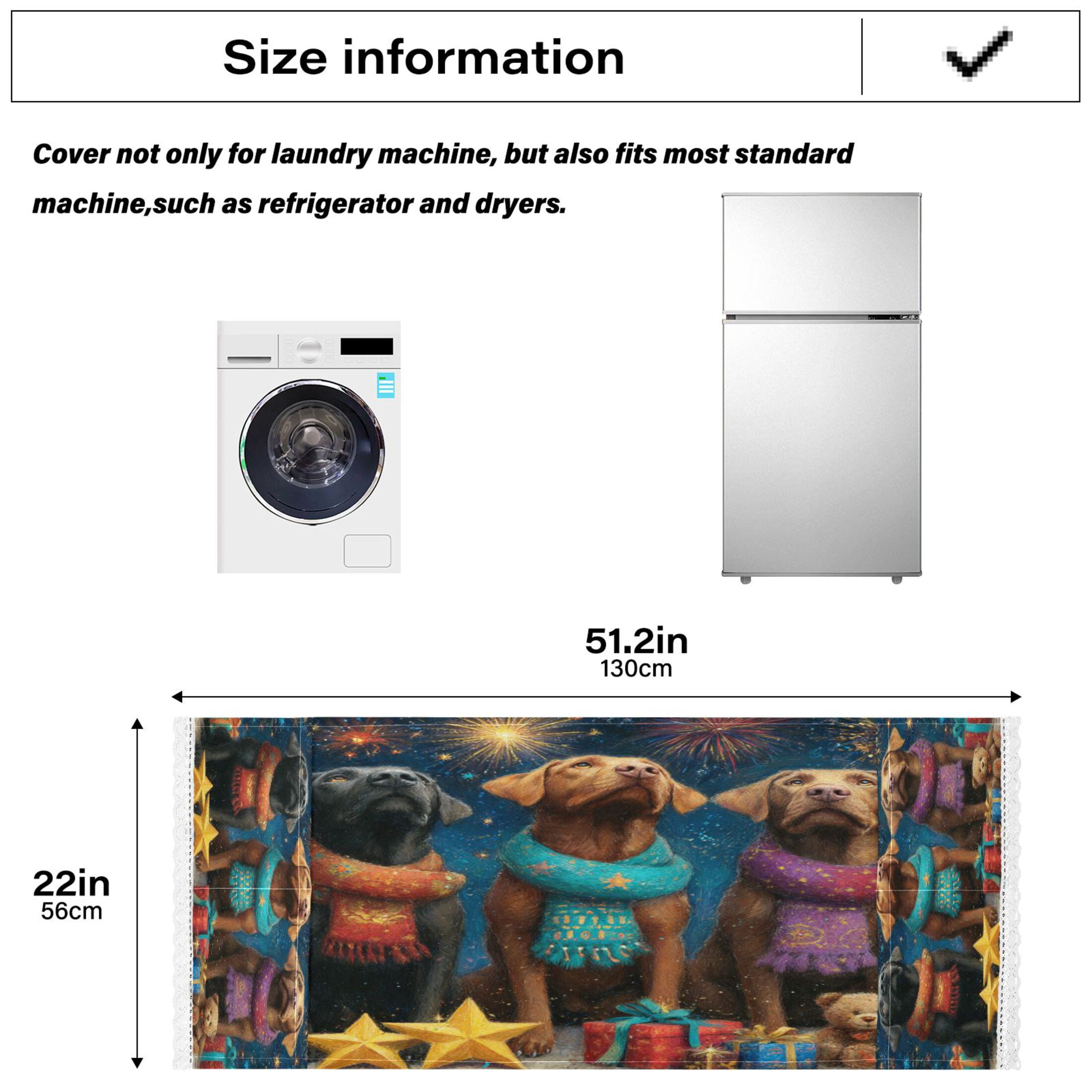 Wobogo Starry Night Labrador Washing Machine Cover Dustproof Washer Dryer Cover Waterproof Laundry Room Decorative Protector