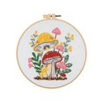 thumbnail image 4 of 4 Sets Embroidery Kit for Beginners Adults, Hand Embroidery Kit Includes Agaric, Hoop, Color Threads, Tools, 4 of 5