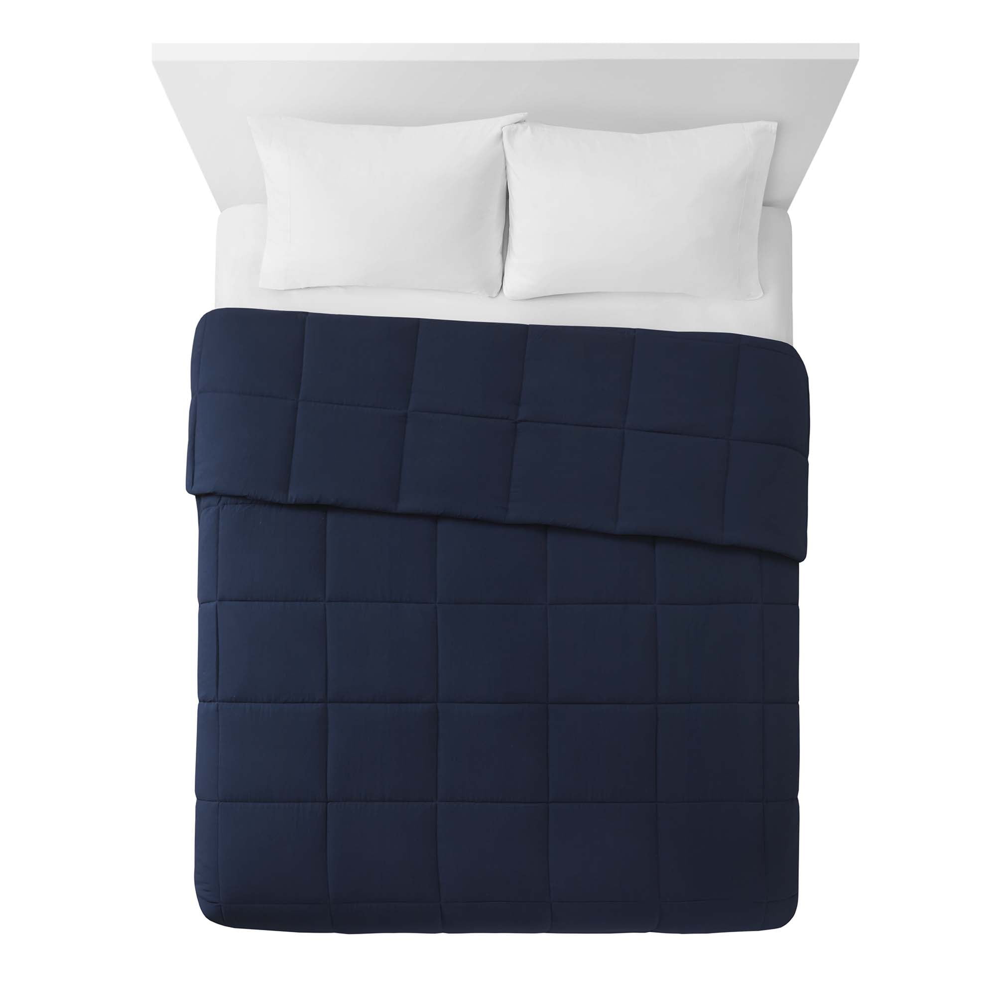 Mainstays King Comforter, Down Alternative, All-Season, Navy