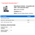 thumbnail image 2 of Brake Master Cylinder - Compatible with 2009 - 2014 Chevy Tahoe 2010 2011 2012 2013, 2 of 2