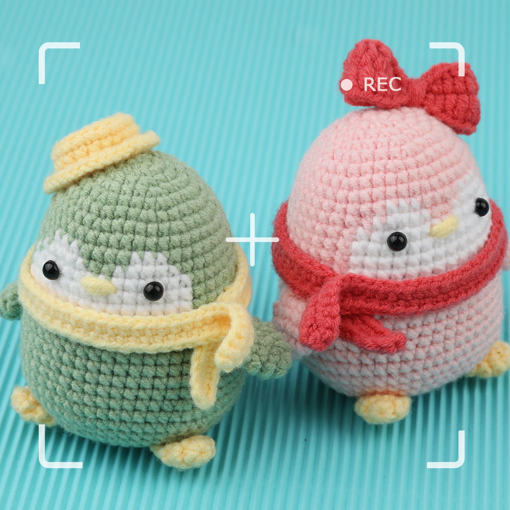 JNENERY Crochet Kit for Beginners, DIY Crochet Animal Kit, Cute Animal Kit  for Kids Dinosaur, Penguin Starter Pack with Yarn Balls, Crochet Hooks