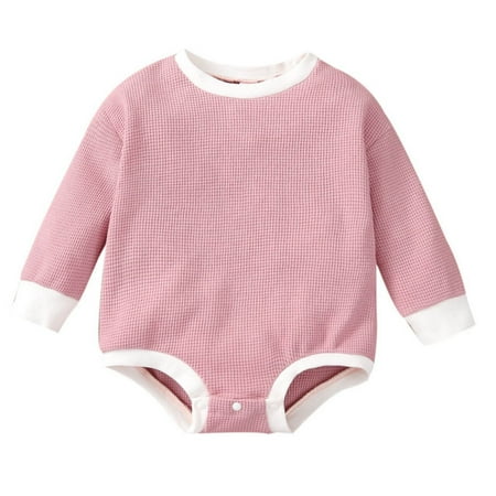 

Qufokar Baby Boy Shirts Baby Boy First Birthday Toddler Kids Child Baby Boys Girls Patchwork Color Block Long Sleeve Romper Bobysuit Outfits Clothes