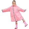 thumbnail image 4 of Poncho de lluvia unisex impermeable para niños chaqueta de lluvia rosa, 4 of 7