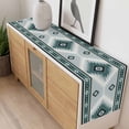thumbnail image 4 of Teal Gray Boho Table Runner - 90 Inch Long, Kitchen Dining Table Runner Dresser Scarves, Southwestern Ethnic Abstract Geometric Farmhouse Decor for Coffee Tables Wedding Party Banquet, 4 of 8