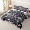 thumbnail image 3 of Homewish Goth Sugar Skull Twin Quilt Set,Spooky Halloween Twin Coverlet Set,2 Pieces, 3 of 7