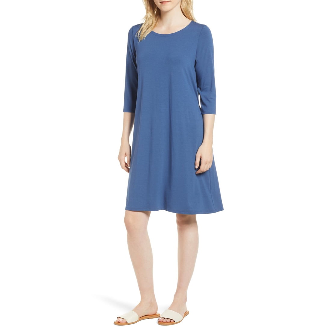 Eileen Fisher Tie Back Dress, Denim, PS 
