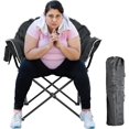 thumbnail image 1 of Slsy Oversized XL Camping Chair, Portable Padded Saucer Chair, Folding Camping Chair with Cup Holder & Carry Bag, Supports 500 lbs Heavy Duty Lawn Chairs for Camping, Patio, Picnics, 1 of 8