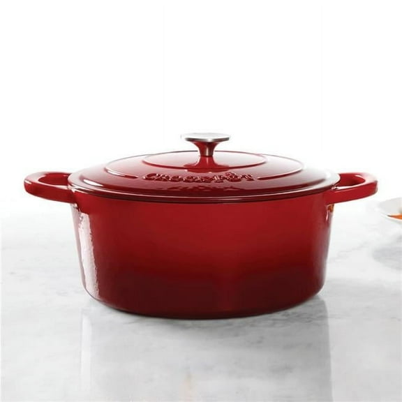 Gibson  7 qt Oval Dutch Oven Crock Pot, Red