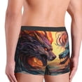 thumbnail image 6 of Salouo Colorful Wave Dragon Head Print Men's Boxer Briefs,Breathable Underwear Elastic Waistband Briefs for Men -Medium, 6 of 8