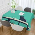 thumbnail image 2 of Yayeee Tablecloths 60" x 108" Rectangle Wrinkle Resistant Party Table Cover, Green Cat, 2 of 8
