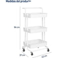 thumbnail image 3 of Carrito Organizador Bluelander de Metal, Blanco, 3 of 5