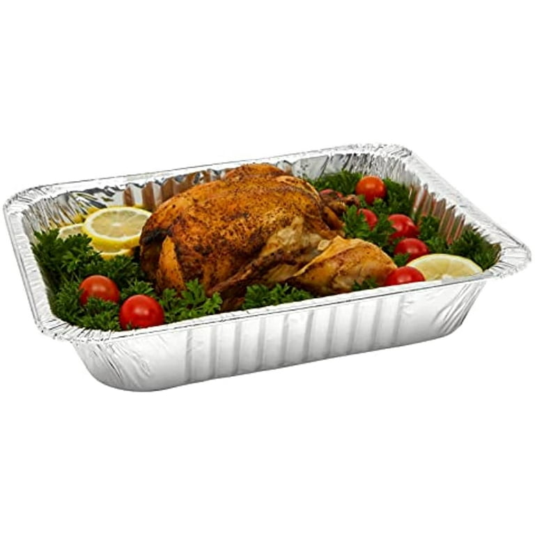 9x13x1.7 Disposable Foil Pans - Half Size Steam Table Aluminum Trays  Without Lids - Great for Cooking, Heating, Storing, Prepping Food