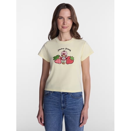 Strawberry Shortcake Women’s Graphic Baby Tee, Sizes XXS-XXL