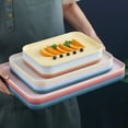 thumbnail image 2 of HEVIRGO Multi-use Large Capacity Serving Tray Plastic Practical Food-grade Storage Tray for Home Blue Plastic, 2 of 8