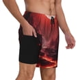 thumbnail image 2 of Fotbe Red Moon Lava Traje de Baño para Hombre – Shorts de Natación de Secado Rápido con Forro y Bolsillos-Medium, 2 of 6
