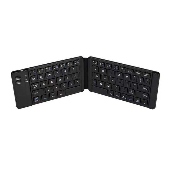 Mini Folding Keyboard Portable Wireless True wireless V3.0 For Computer Laptop silver