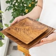 thumbnail image 4 of Rainforest Bowls Square Teak Wood Plate - Medium 2-Pack, 4 of 5